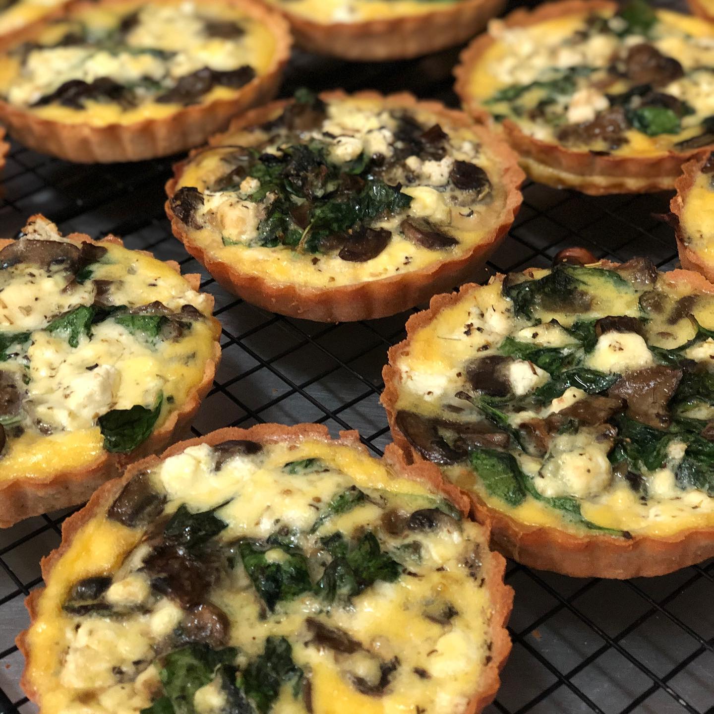 Keto Spinach, Mushroom & Feta Quiche