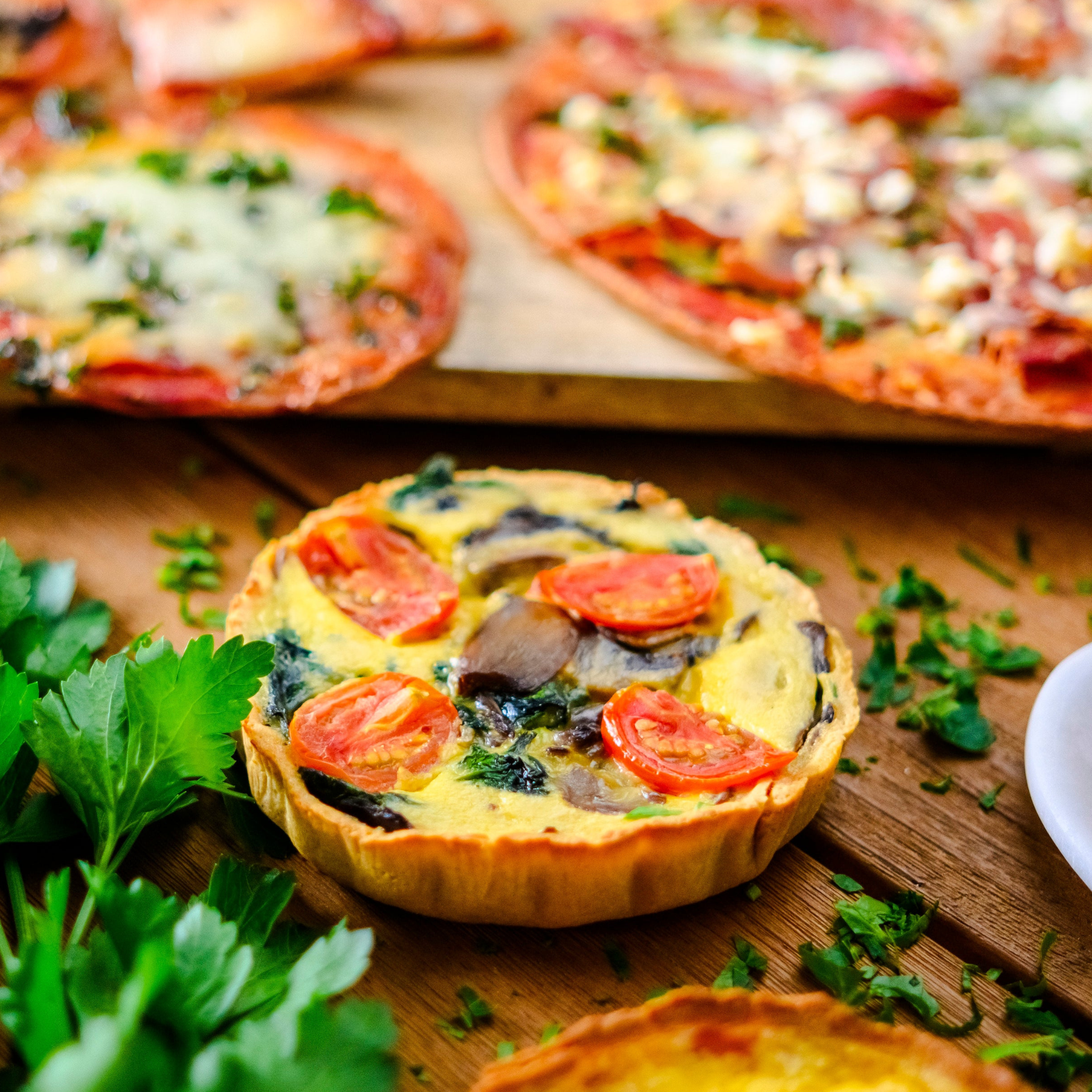 Keto Mushroom, Spinach & Tomato Quiche